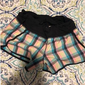 Plaid Lululemon athletic shorts